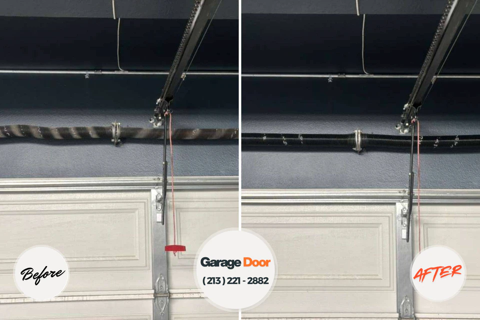 Before and after: garage door repair Nichols Hills, OK